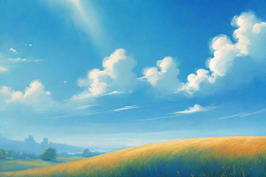 草地草原上的明亮蓝天
