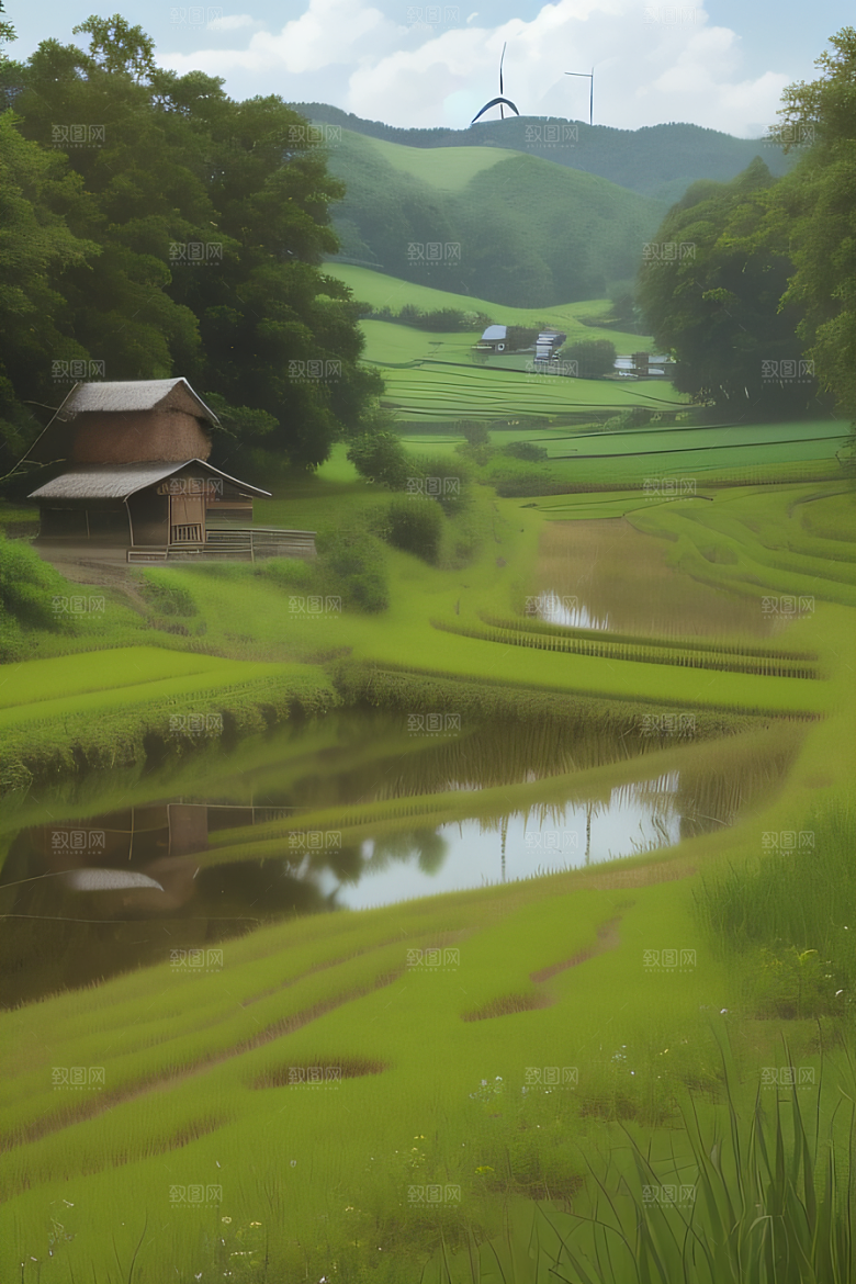 乡村之美怀旧印象派艺术作品