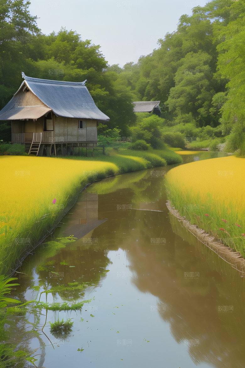 乡村之美怀旧印象派艺术作品