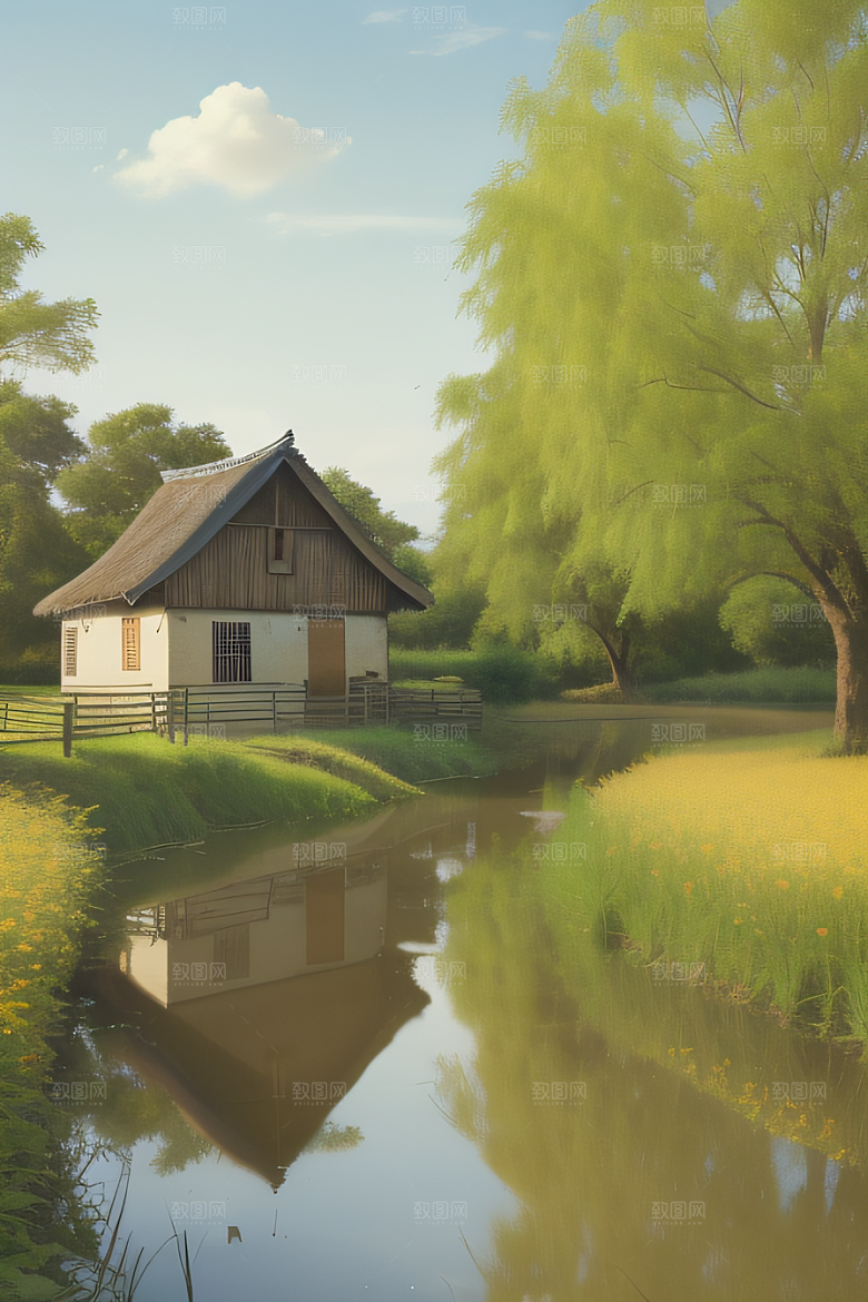 乡村之美怀旧印象派艺术作品