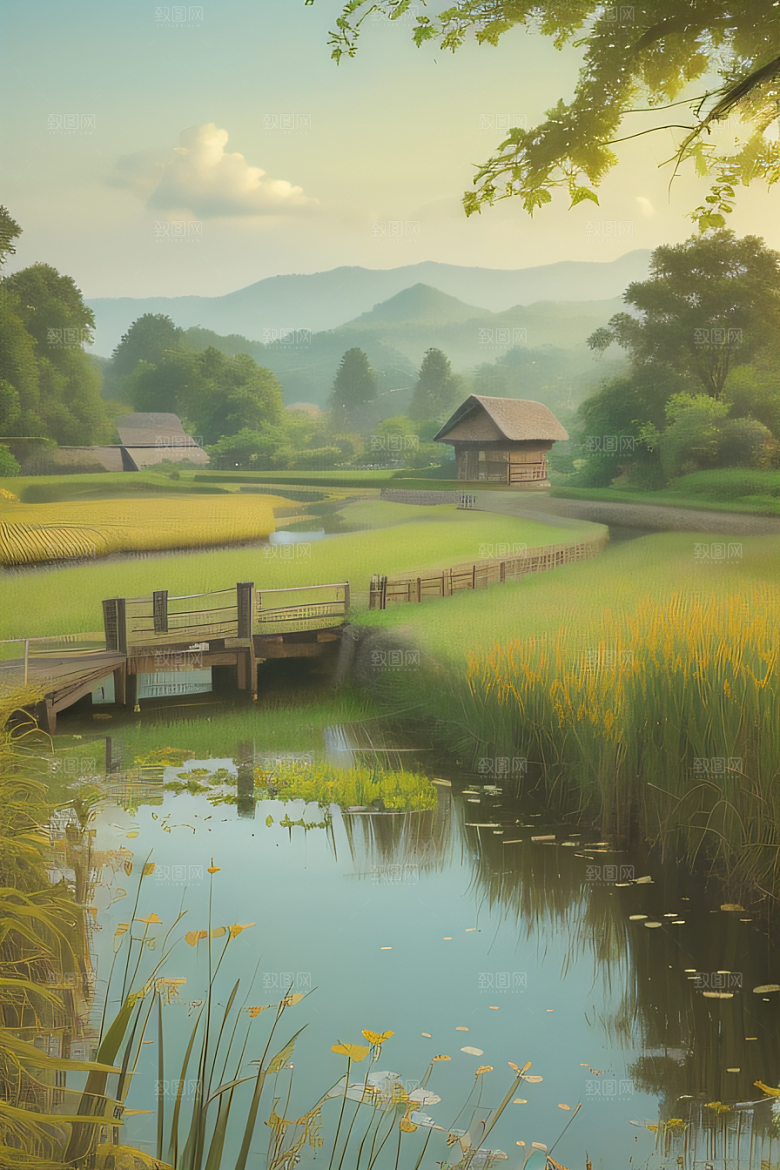 乡村之美怀旧印象派艺术作品