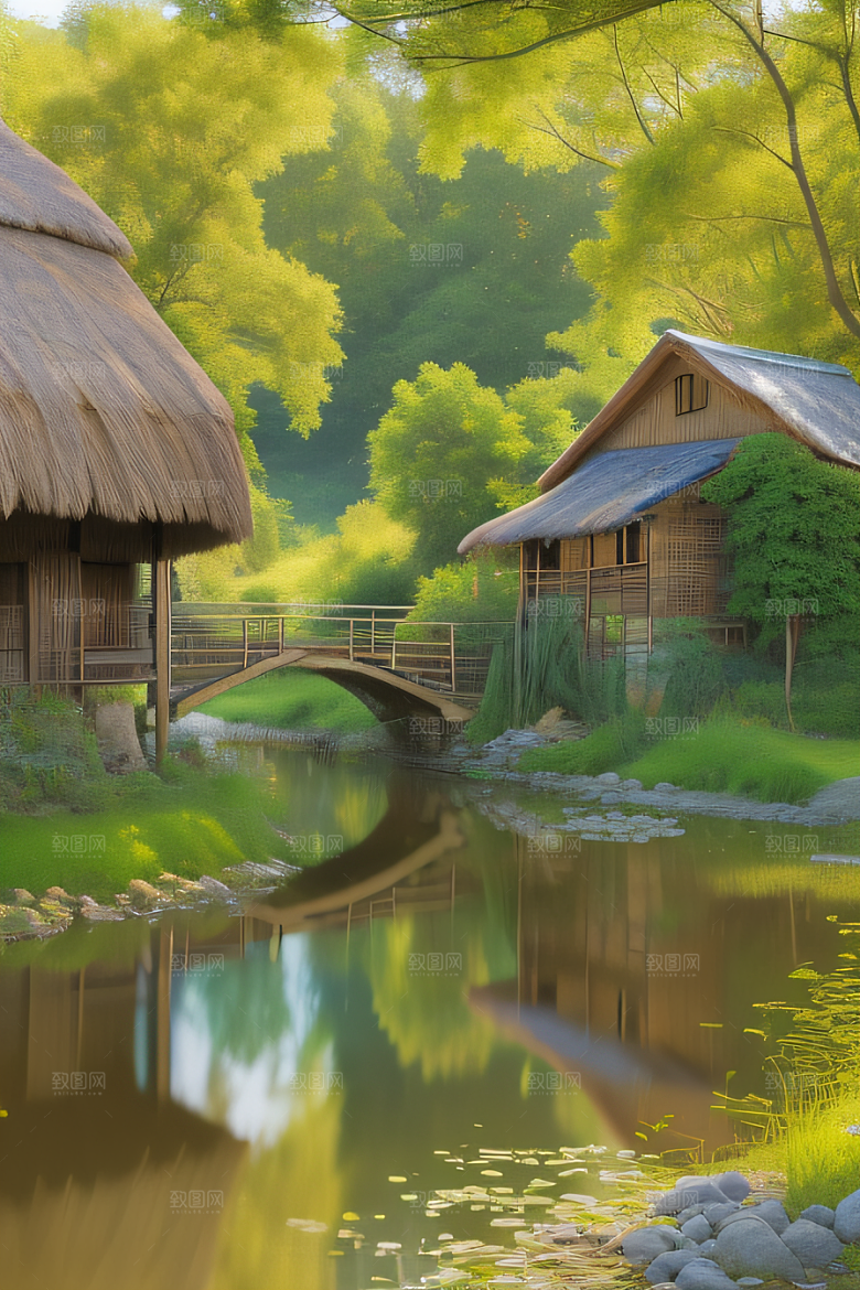 乡村怀旧乡村风景画的美丽