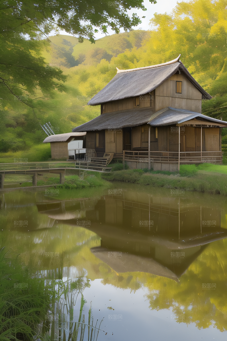 清新乡野印象派乡村插画