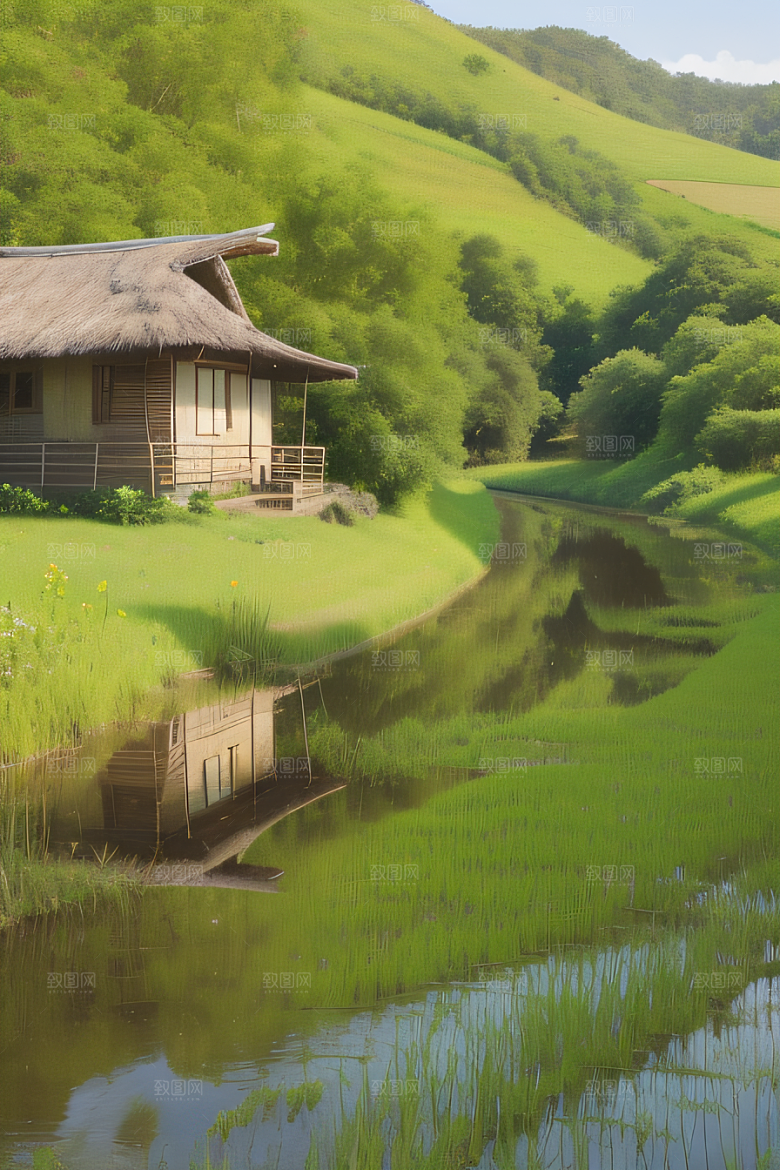 怀旧乡村印象派风景画