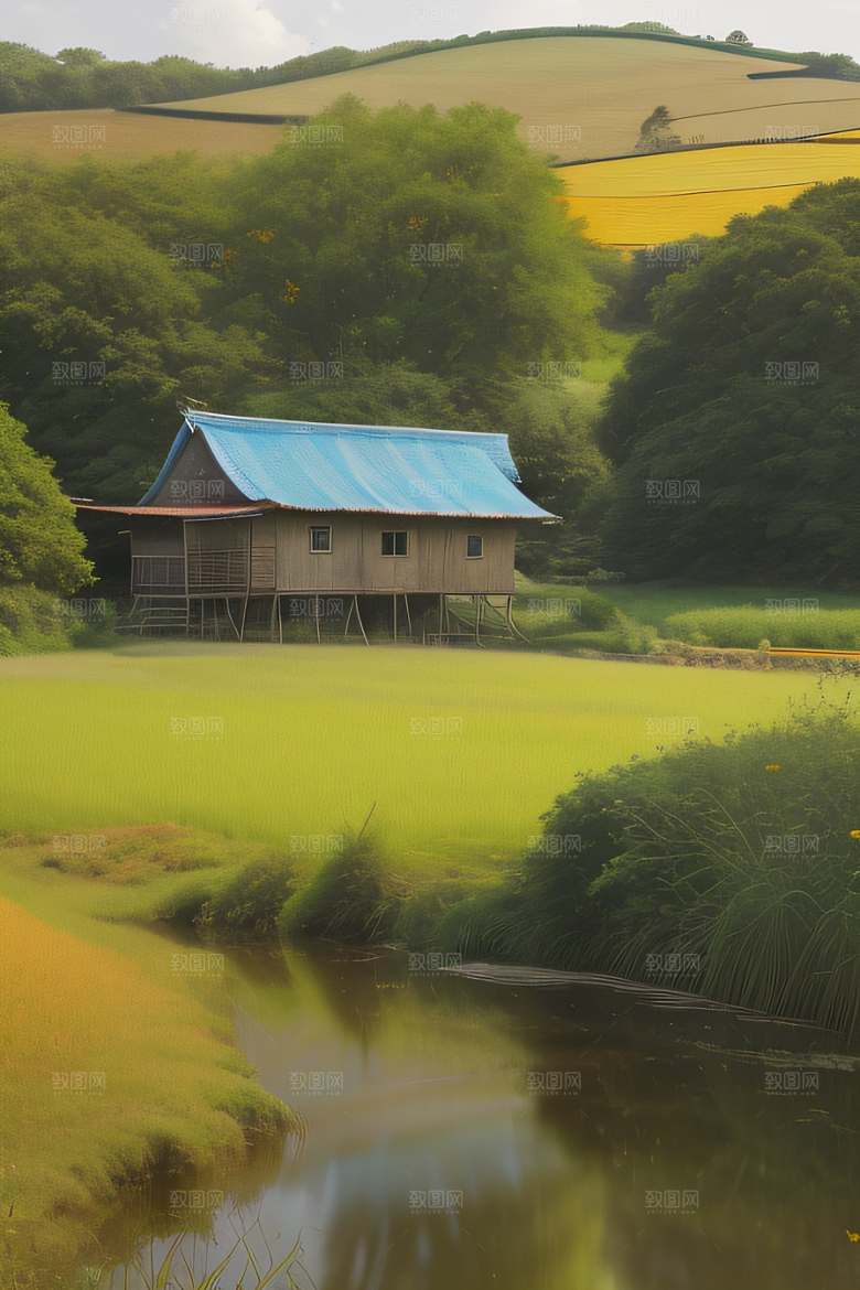 怀旧乡村印象派风景画
