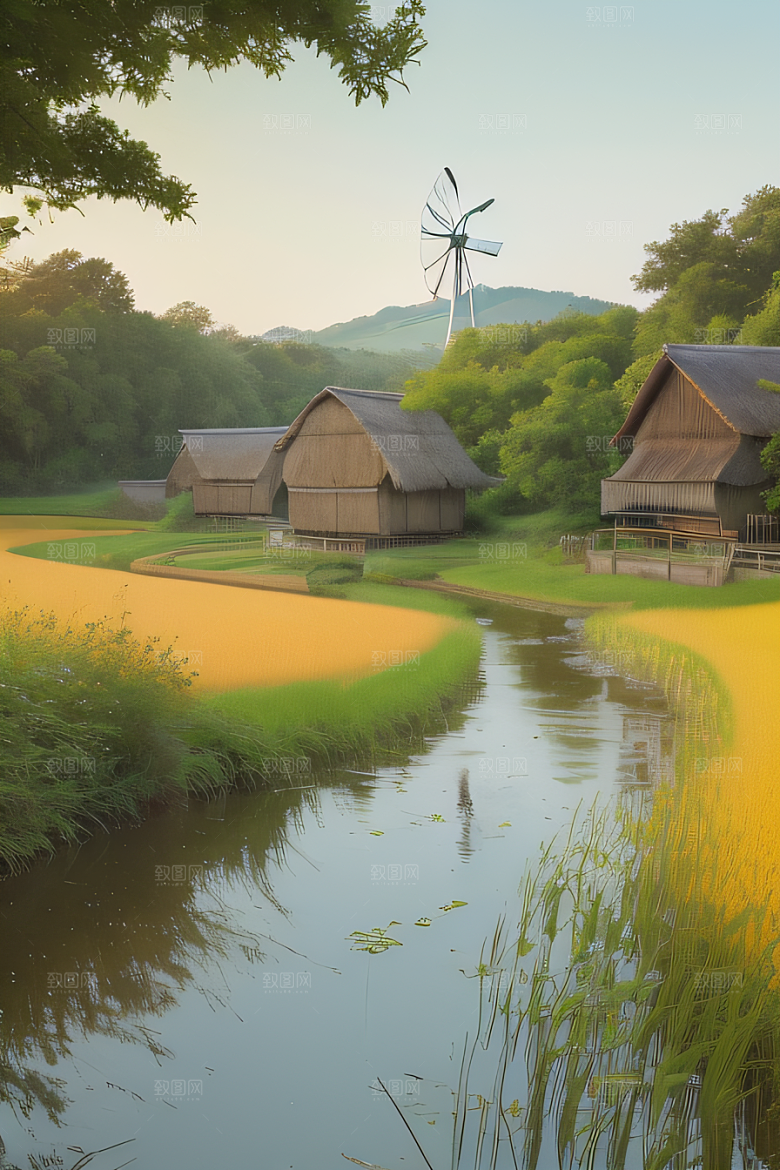 怀旧乡村印象派风景画