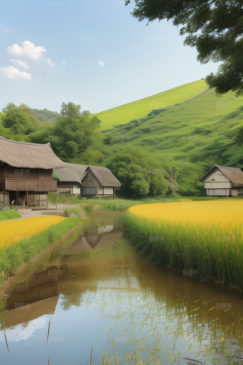 怀旧乡村印象派风景画
