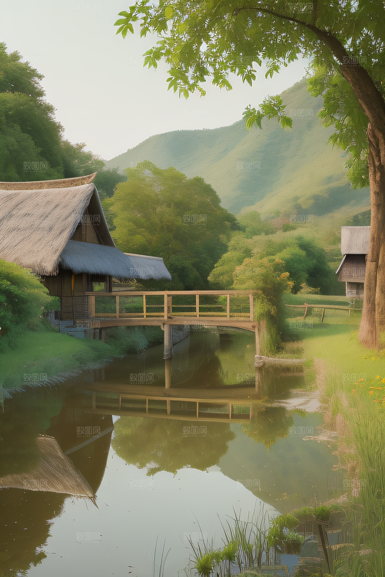 乡村风情怀旧印象派艺术