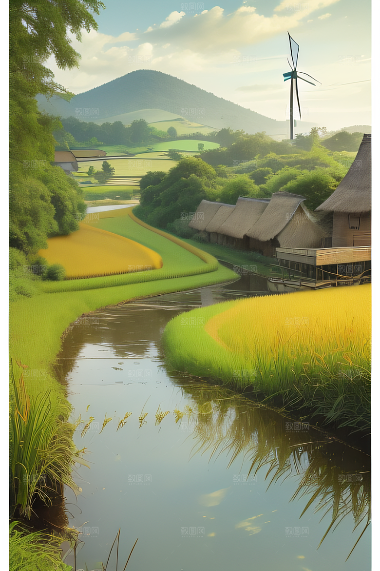 乡村风情怀旧印象派艺术