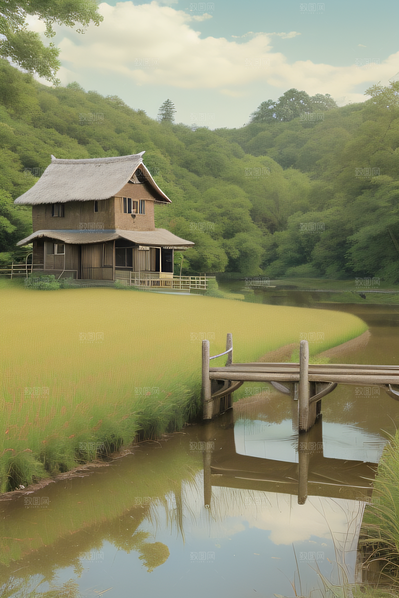 乡村风情怀旧印象派艺术