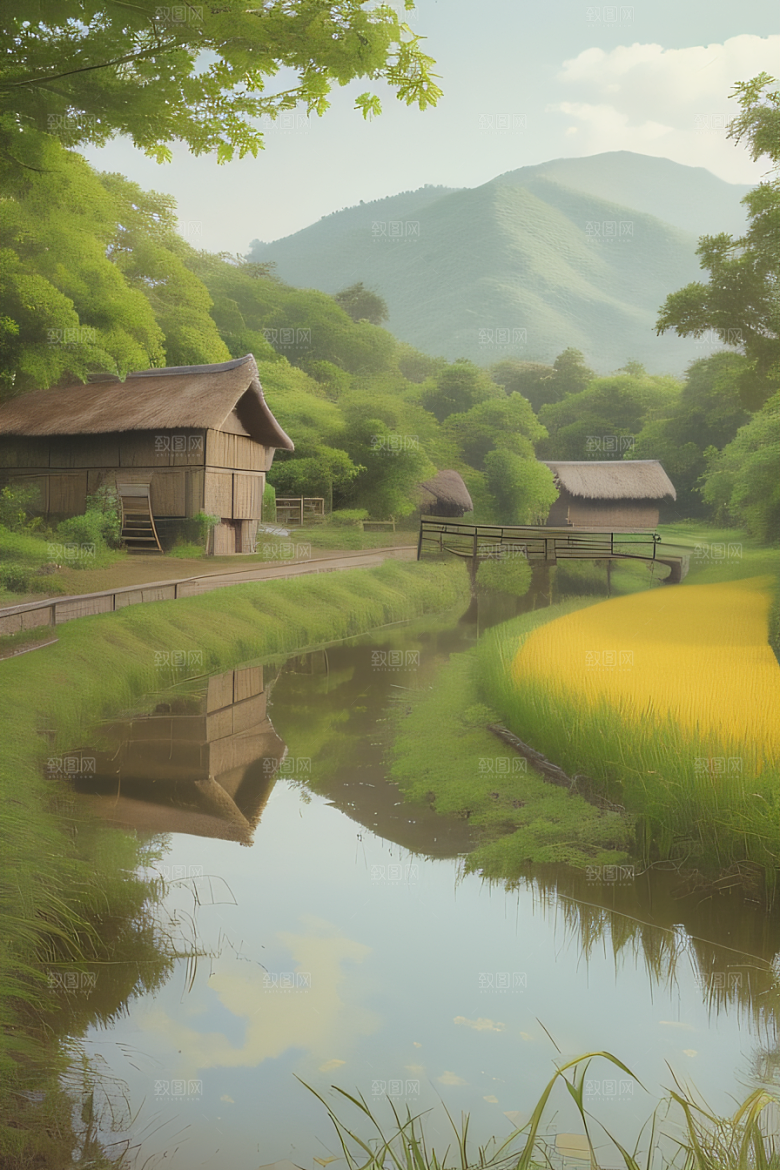 乡村风情怀旧印象派艺术