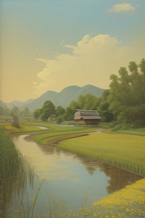 乡村风情怀旧印象派艺术