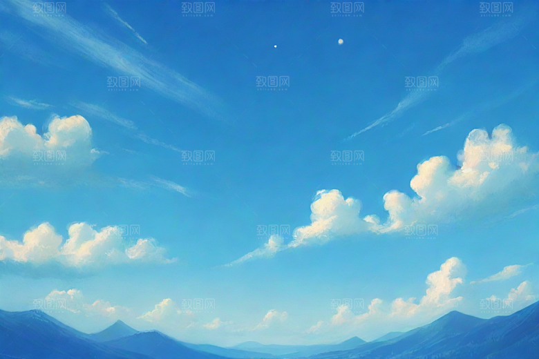明亮蓝天下的白云草地