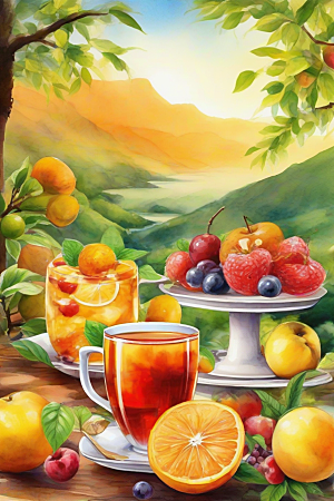 多样风格的水果茶杯图案