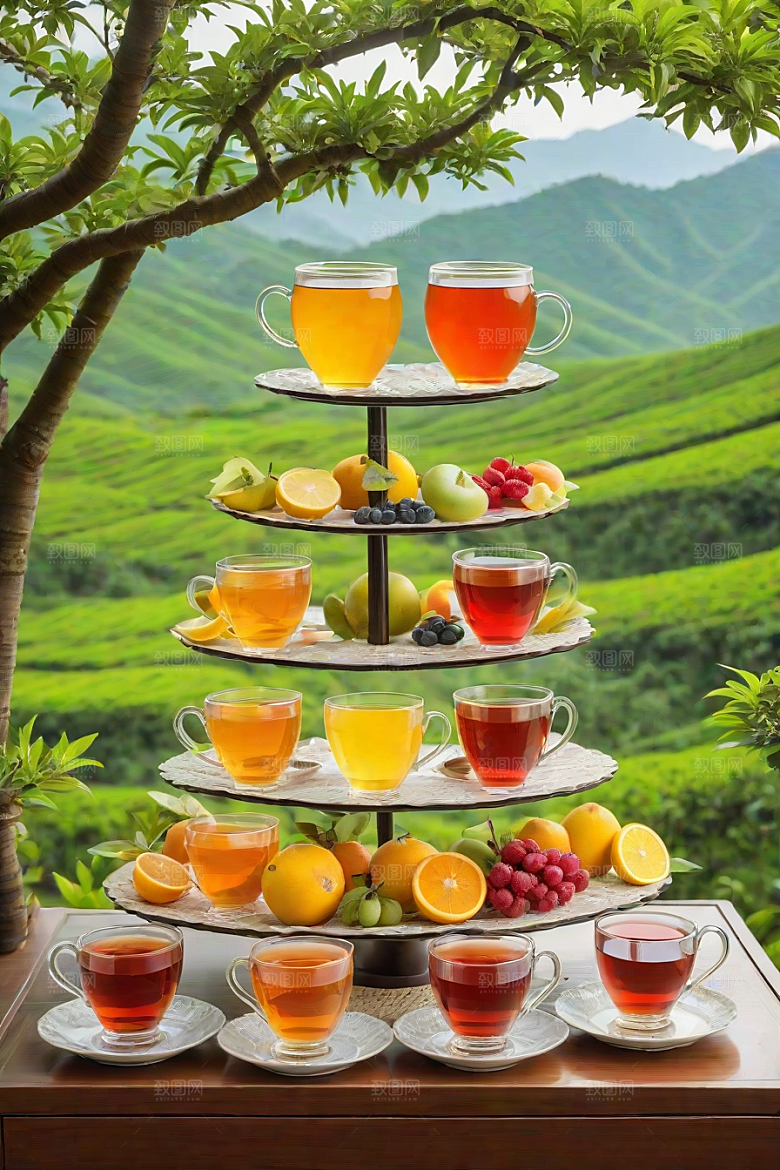 水果茶的多样风情图案