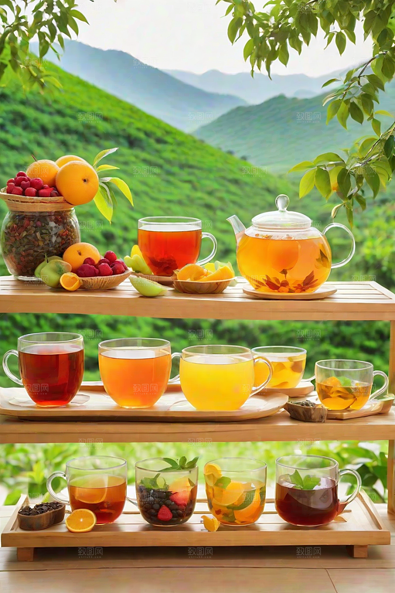 水果茶的多样风情图案