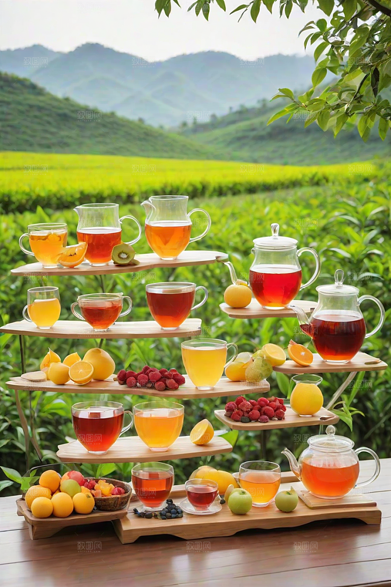 水果茶的多样风情图案