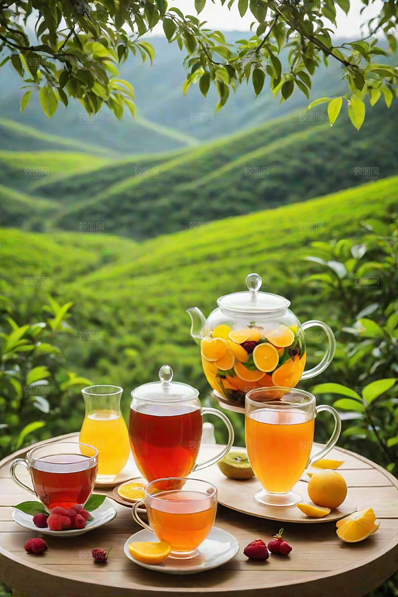 水果茶的多样风情图案