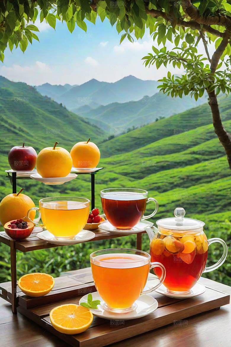水果茶的多样风情图案