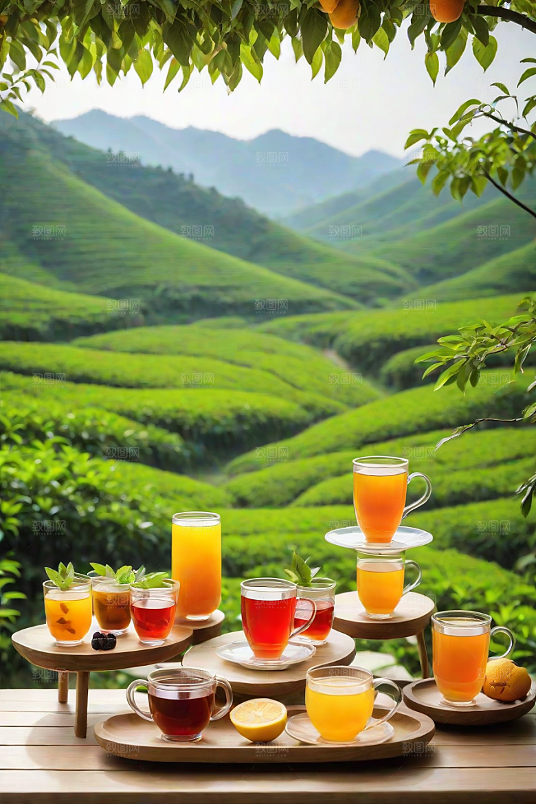 水果茶的明亮自然图案
