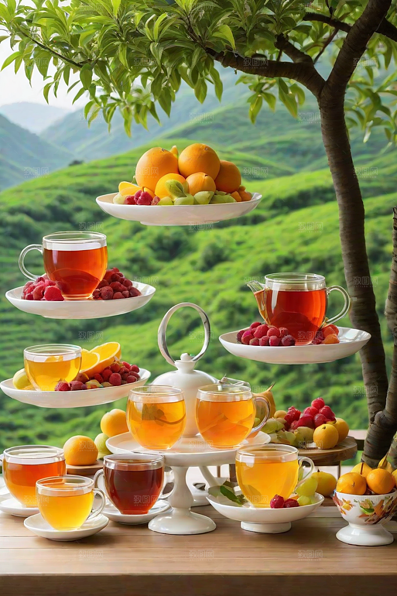 水果茶的明亮自然图案