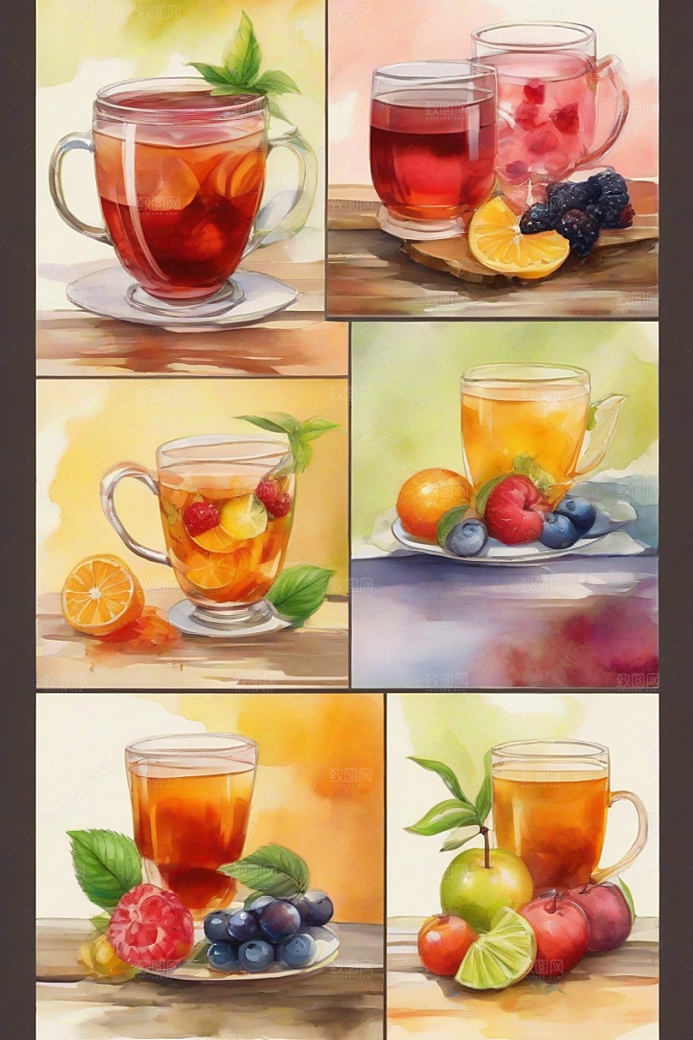 水果茶的明亮自然图案