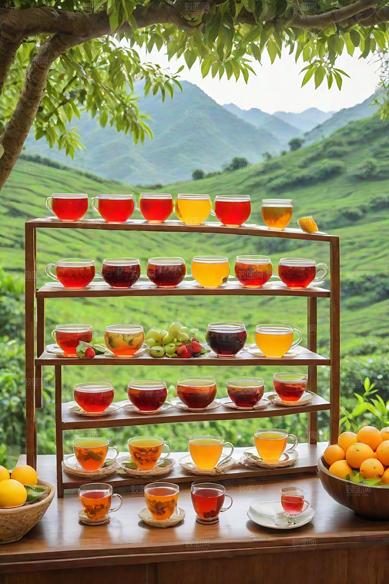 多样风格的水果茶杯图案