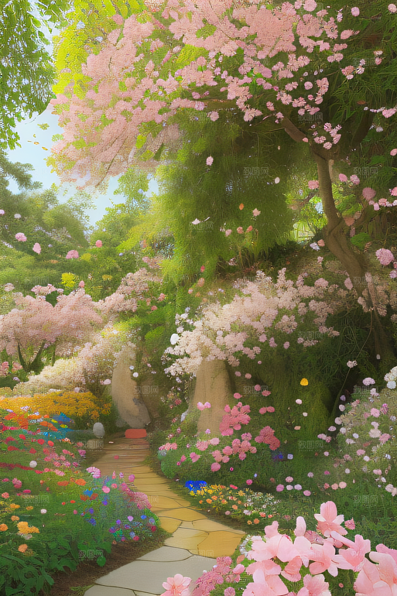 自然之美花园景色绚丽多彩