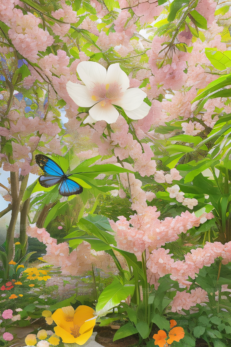 自然之美花园景色绚丽多彩
