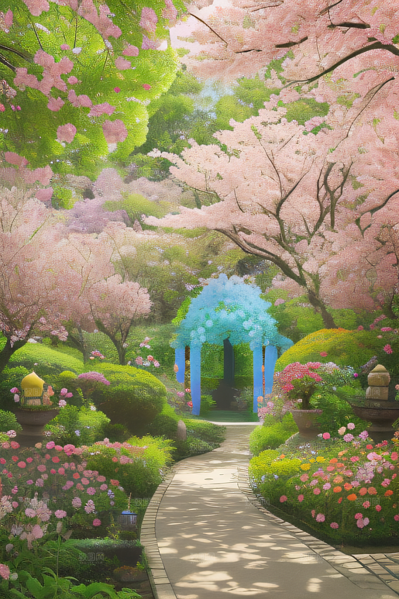 自然之美花园景色绚丽多彩