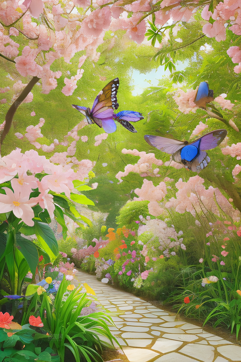 自然之美花园景色绚丽多彩