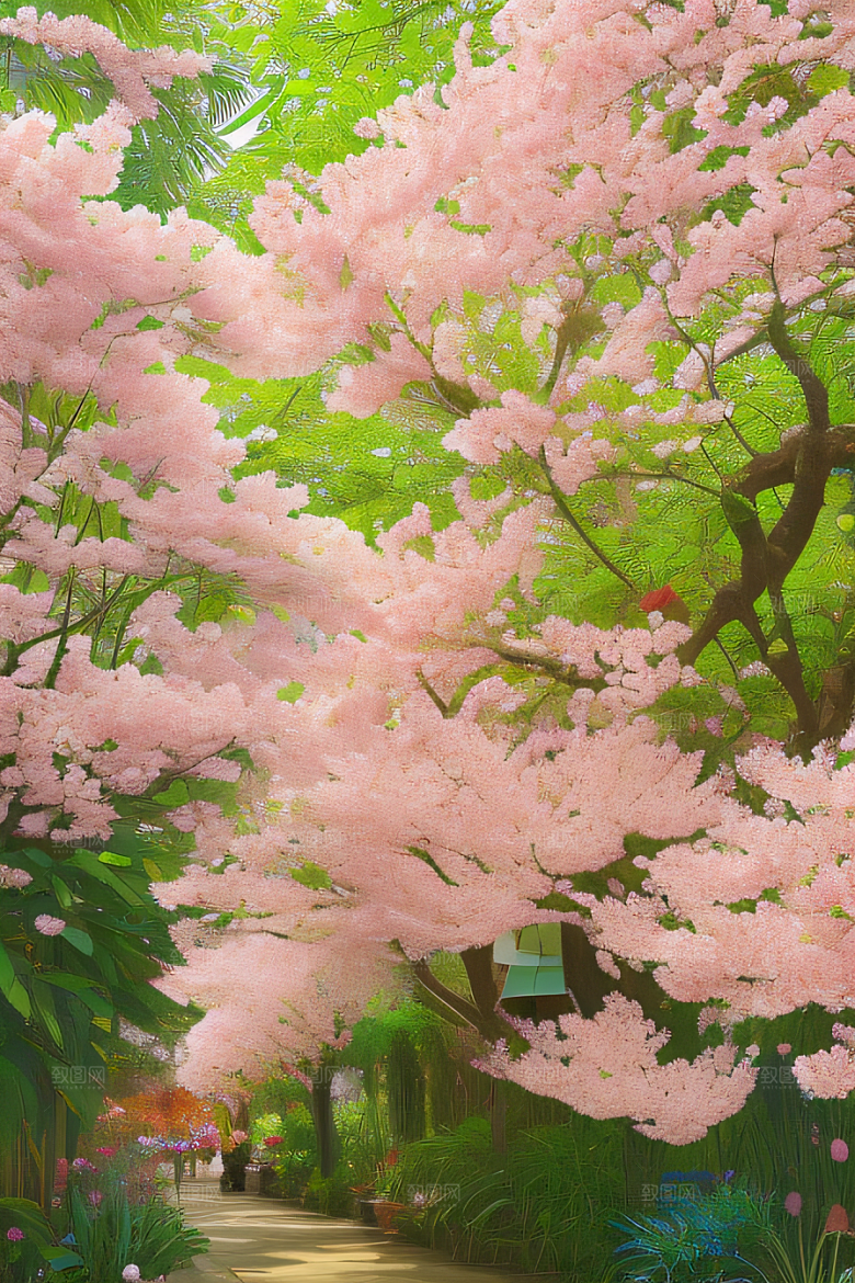 自然之美花园景色绚丽多彩