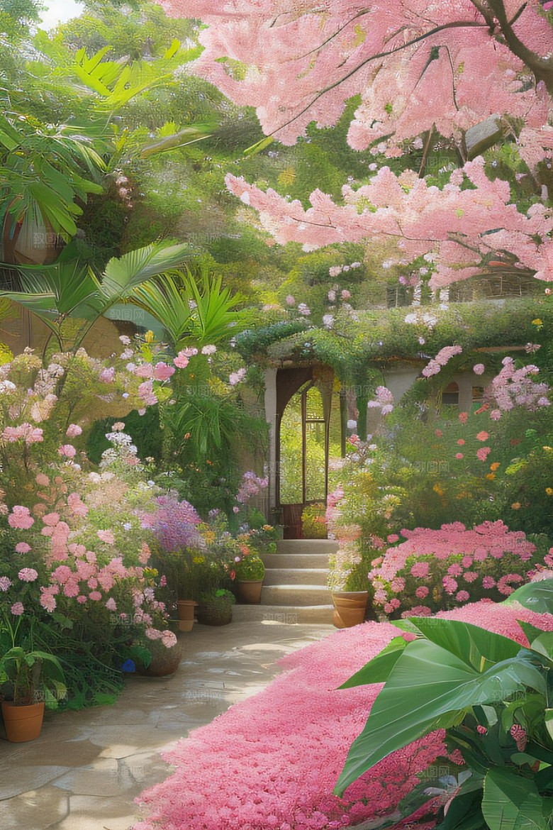 自然和谐花园绚丽盛景