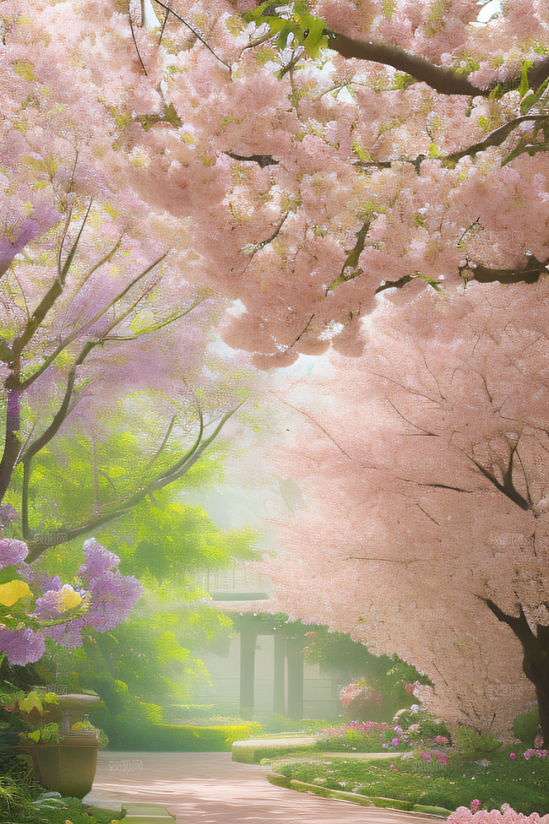 自然和谐花园绚丽盛景