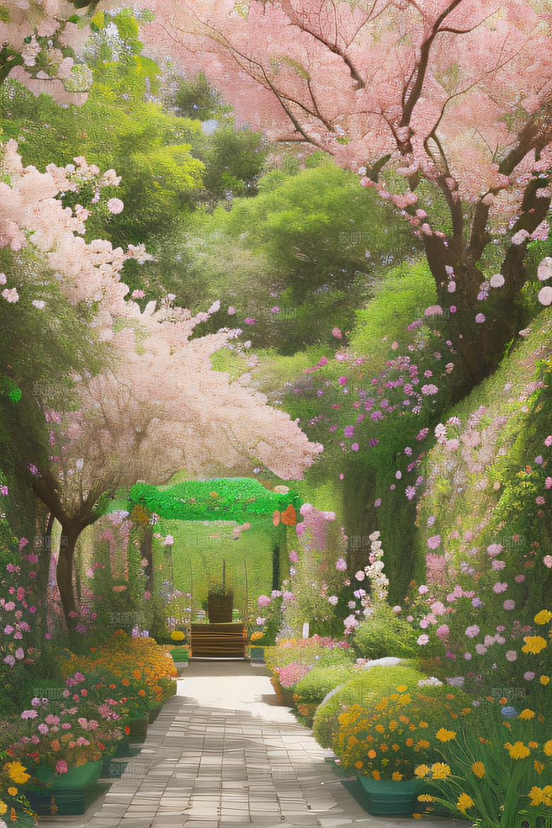 自然和谐花园绚丽盛景