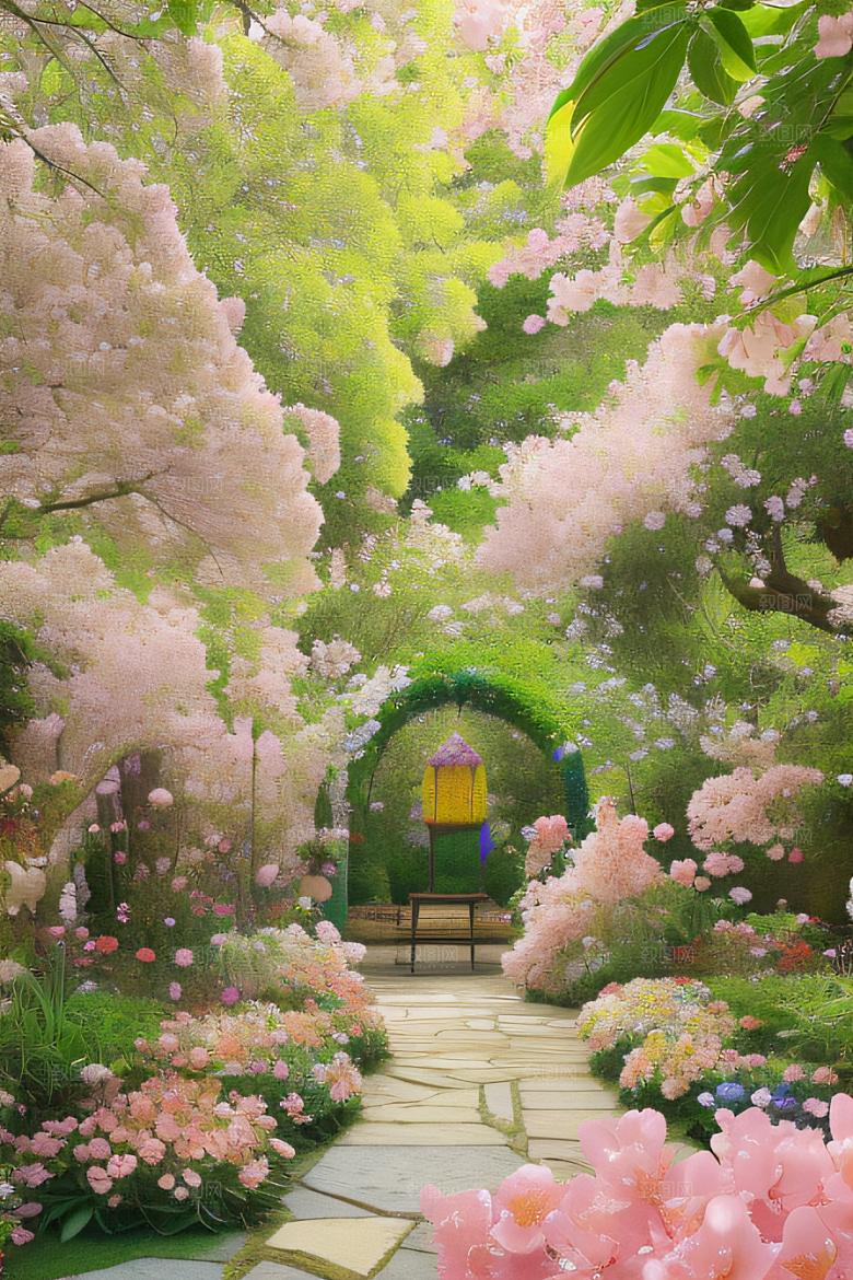 自然和谐花园绚丽盛景