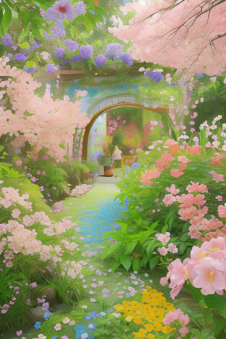 花海绚烂色彩斑斓自然和谐