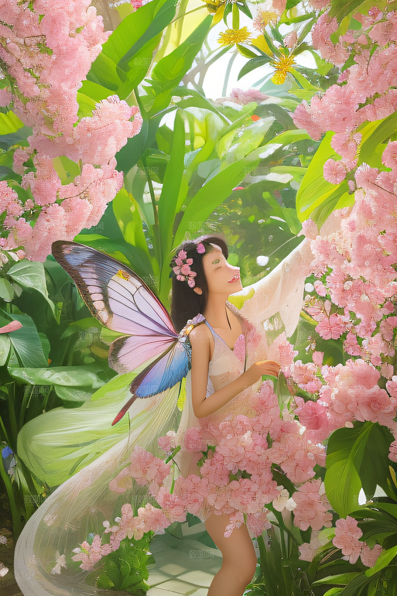 花园之美绚丽花朵与和谐自然