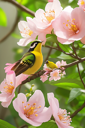 花园之美绚丽花朵与和谐自然
