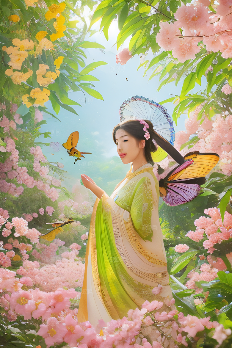 自然之境花园景色和谐斑斓