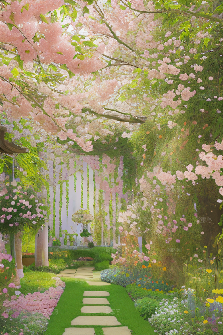 自然之美花园景色绚丽多彩