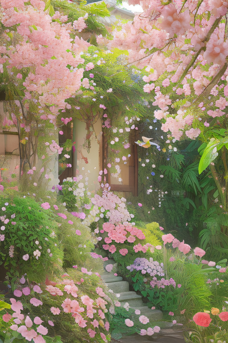 自然之美花园景色绚丽多彩