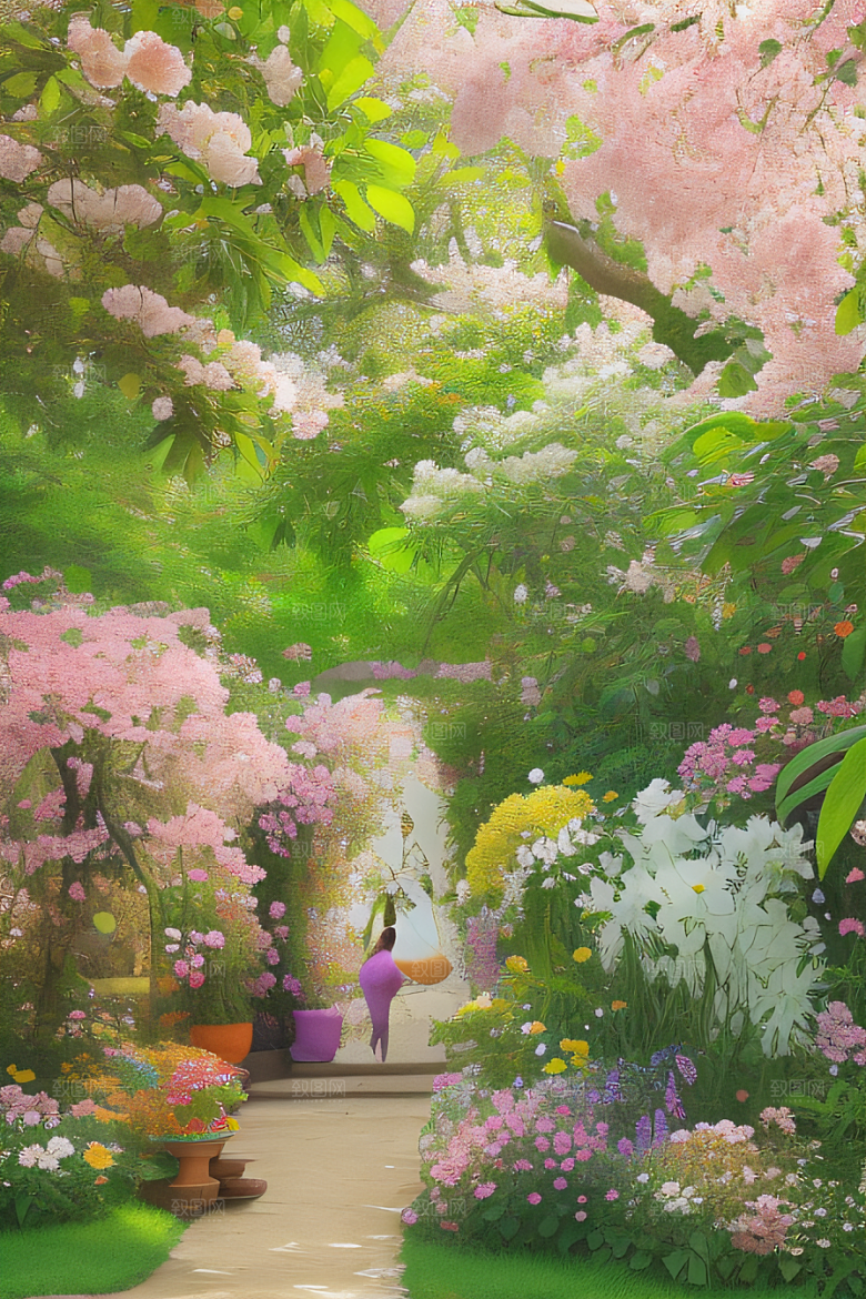 自然和谐花园绚丽盛景
