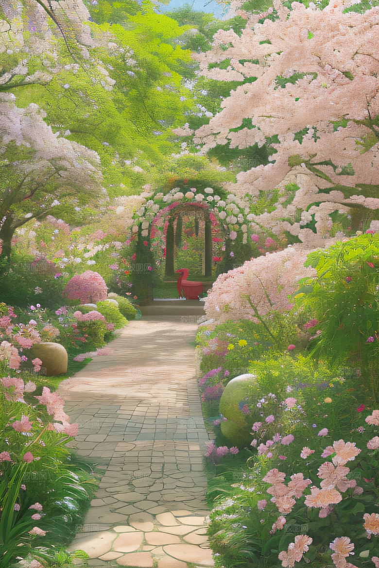 自然和谐花园绚丽盛景