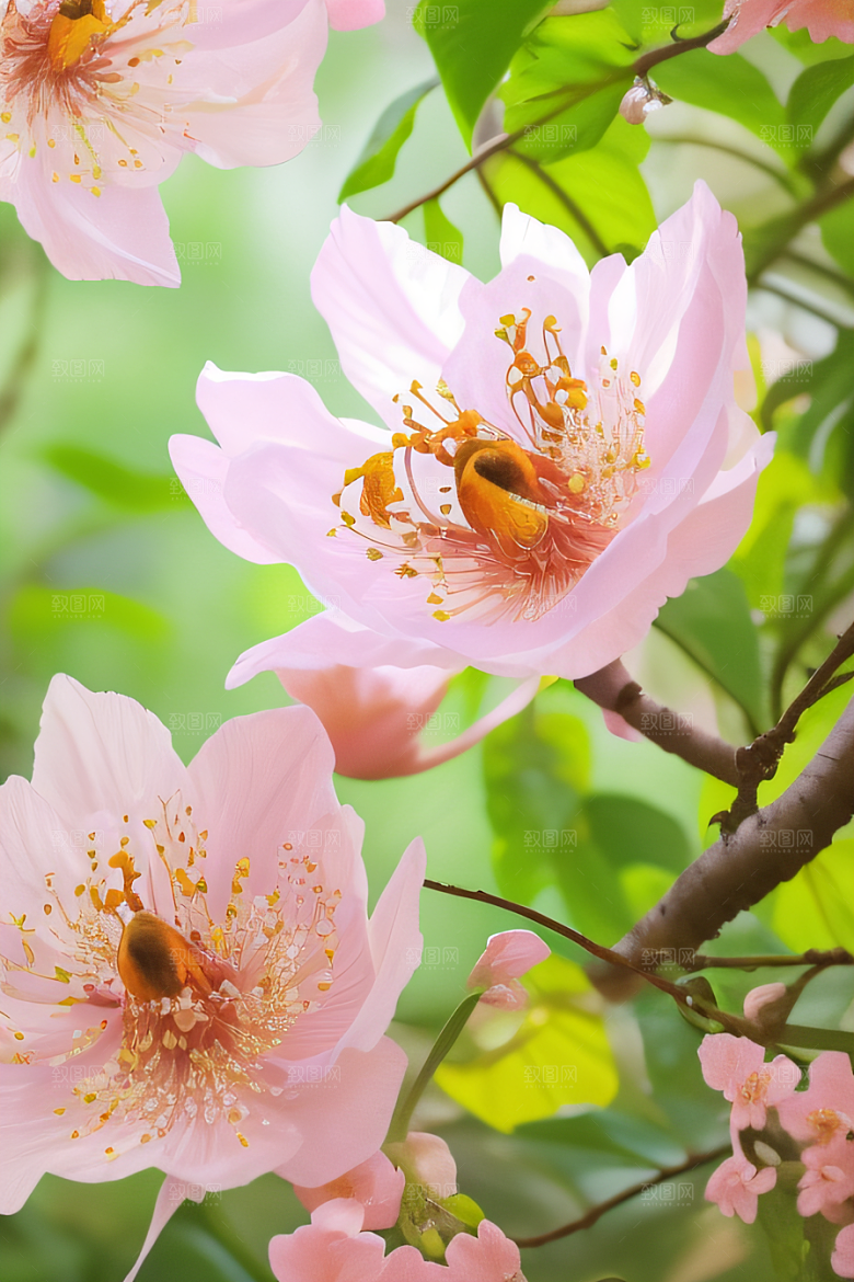 花园之美绚丽花朵与和谐自然