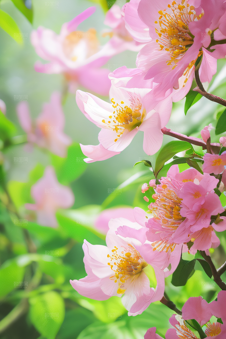 花园之美绚丽花朵与和谐自然