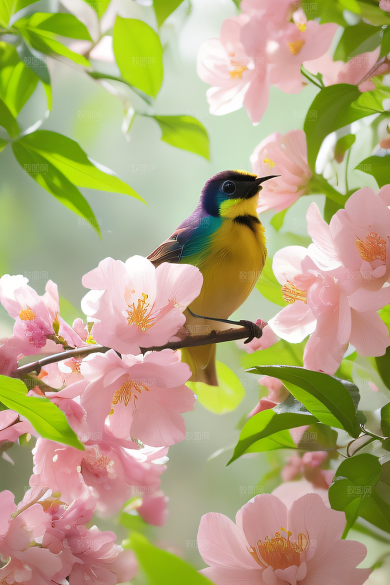 花园之美绚丽花朵与和谐自然