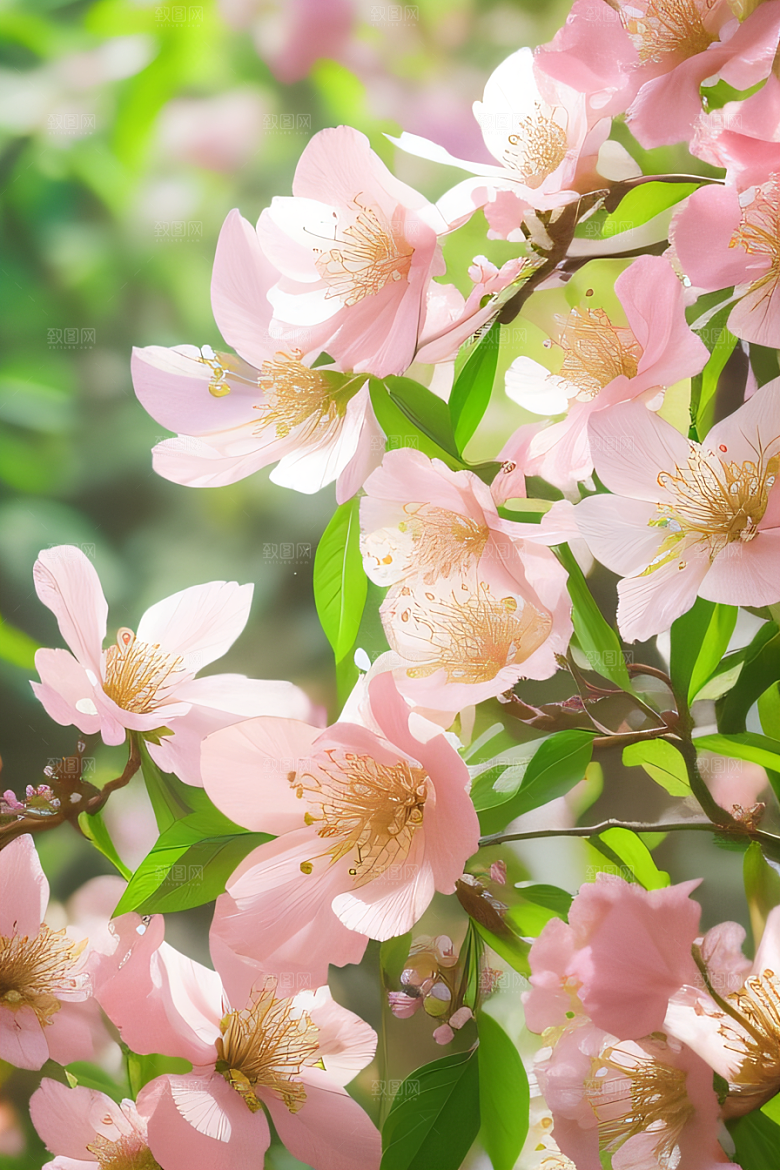 花园之美绚丽花朵与和谐自然