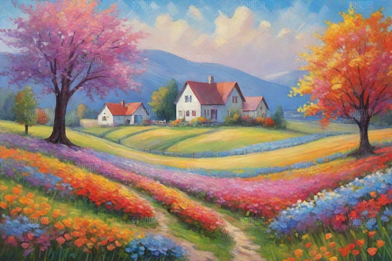 田野山野奔跑夕阳永不停歇插画