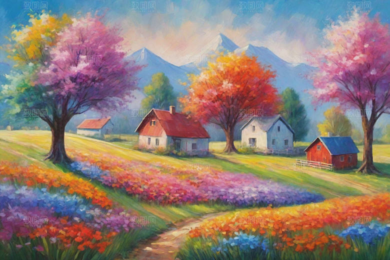 田野山野奔跑夕阳永不停歇插画